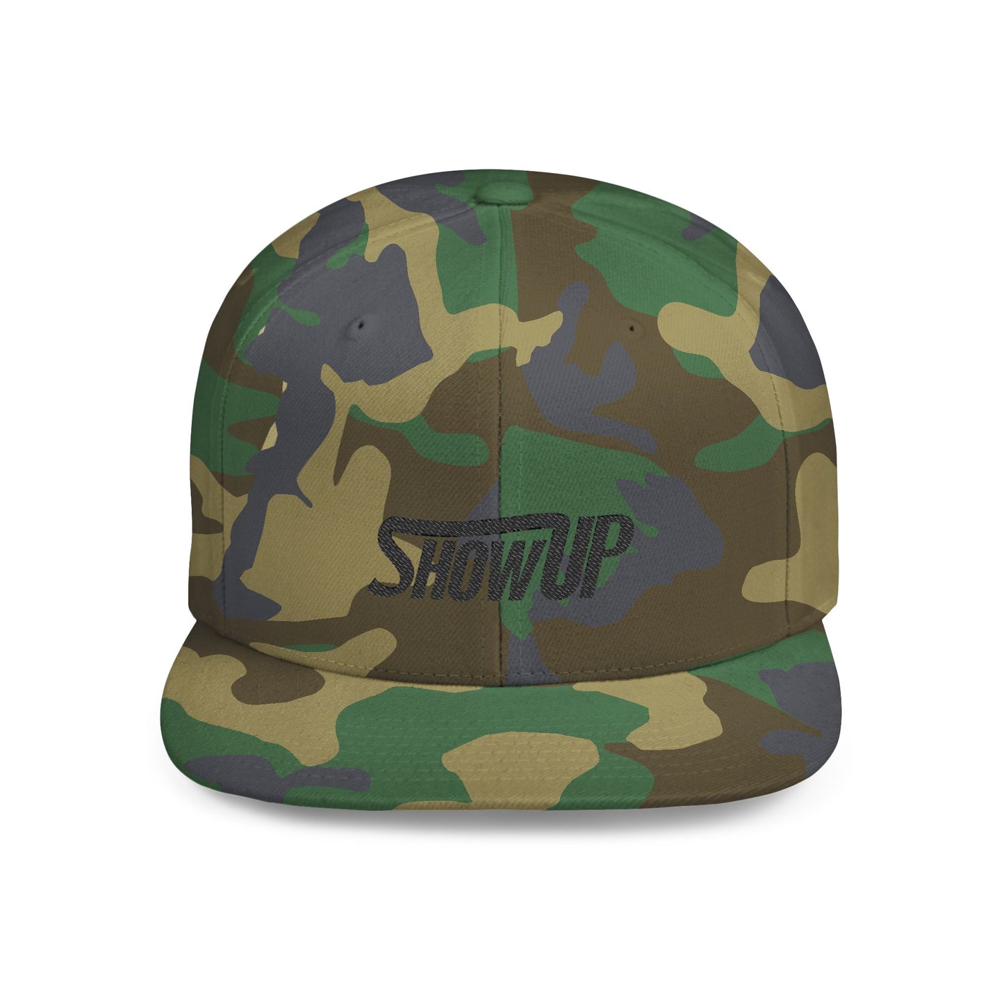 Stylish Flat Bill Snapback Hat - Show Up Statement Cap for Trendsetters, Casual Events, Gift, Streetwear, Everyday Use