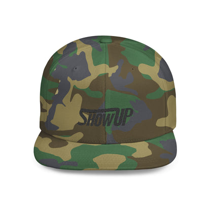 Stylish Flat Bill Snapback Hat - Show Up Statement Cap for Trendsetters, Casual Events, Gift, Streetwear, Everyday Use